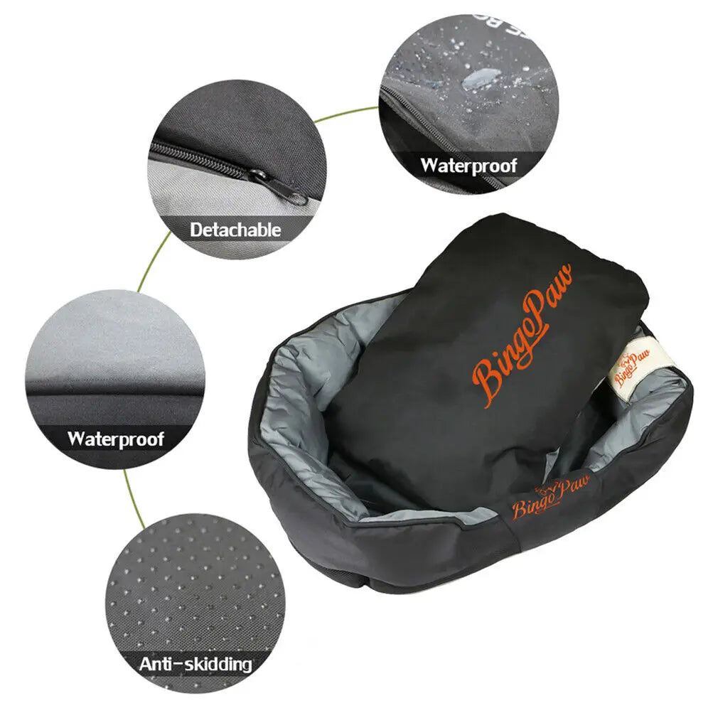 All-Season Dog Bed - Calming Pet Sleeping Mat and Cushion with Removable Oxford Cover, Sizes L to XXL