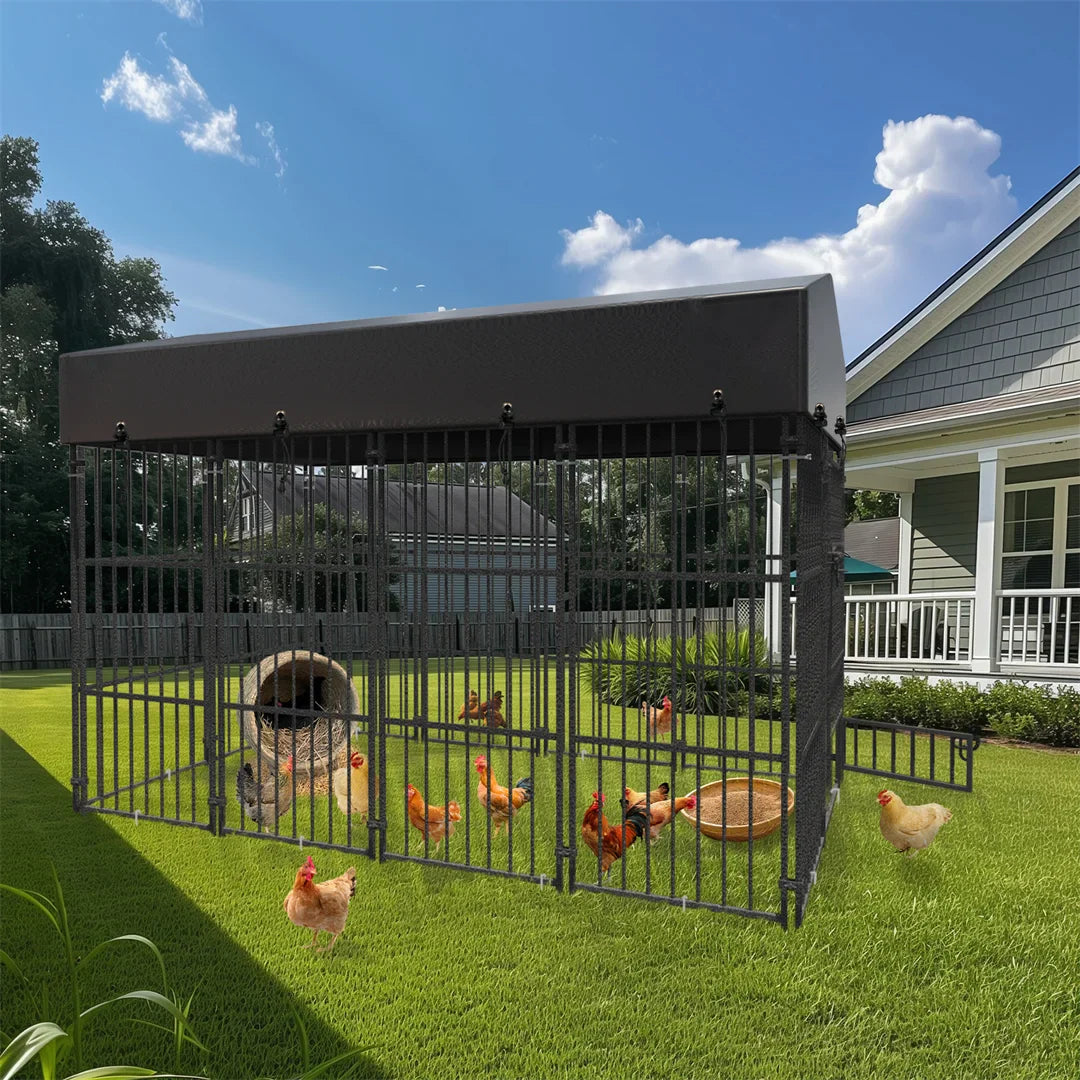 Heavy Duty Dog Kennel - Welded Metal Playpen for Large Pets, Indoor/Outdoor Use