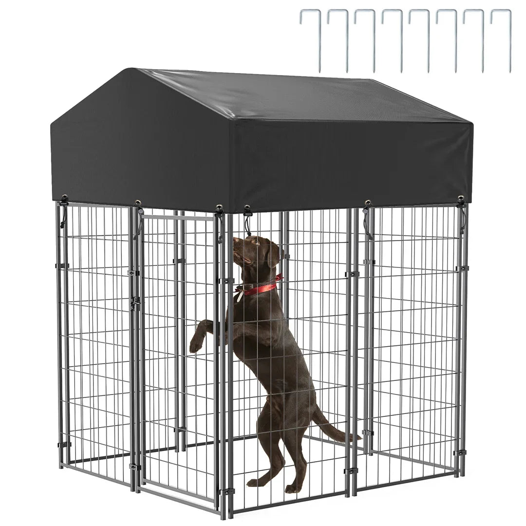 Heavy Duty Dog Kennel - Welded Metal Playpen for Large Pets, Indoor/Outdoor Use