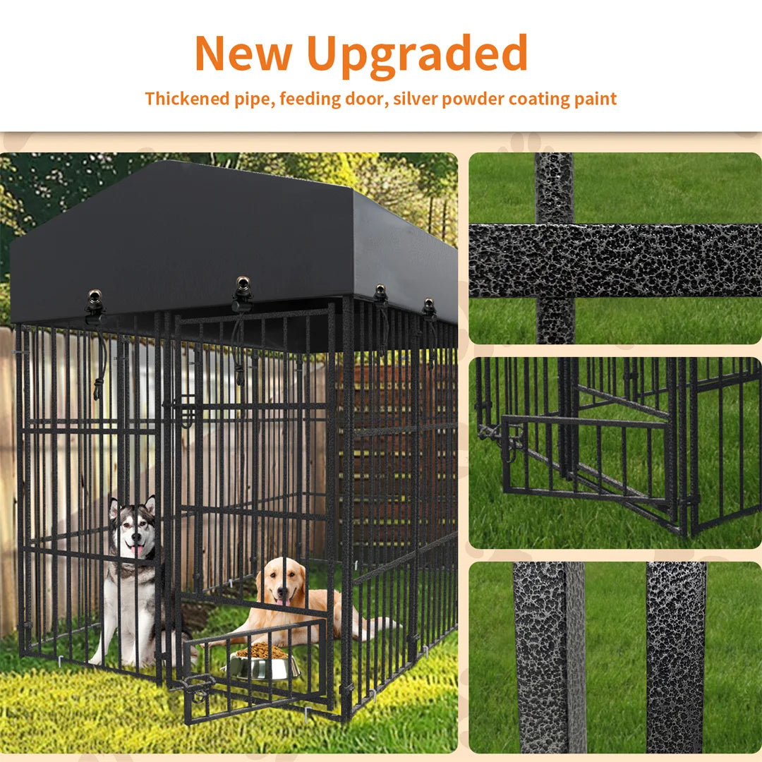 Heavy Duty Dog Kennel - Welded Metal Playpen for Large Pets, Indoor/Outdoor Use