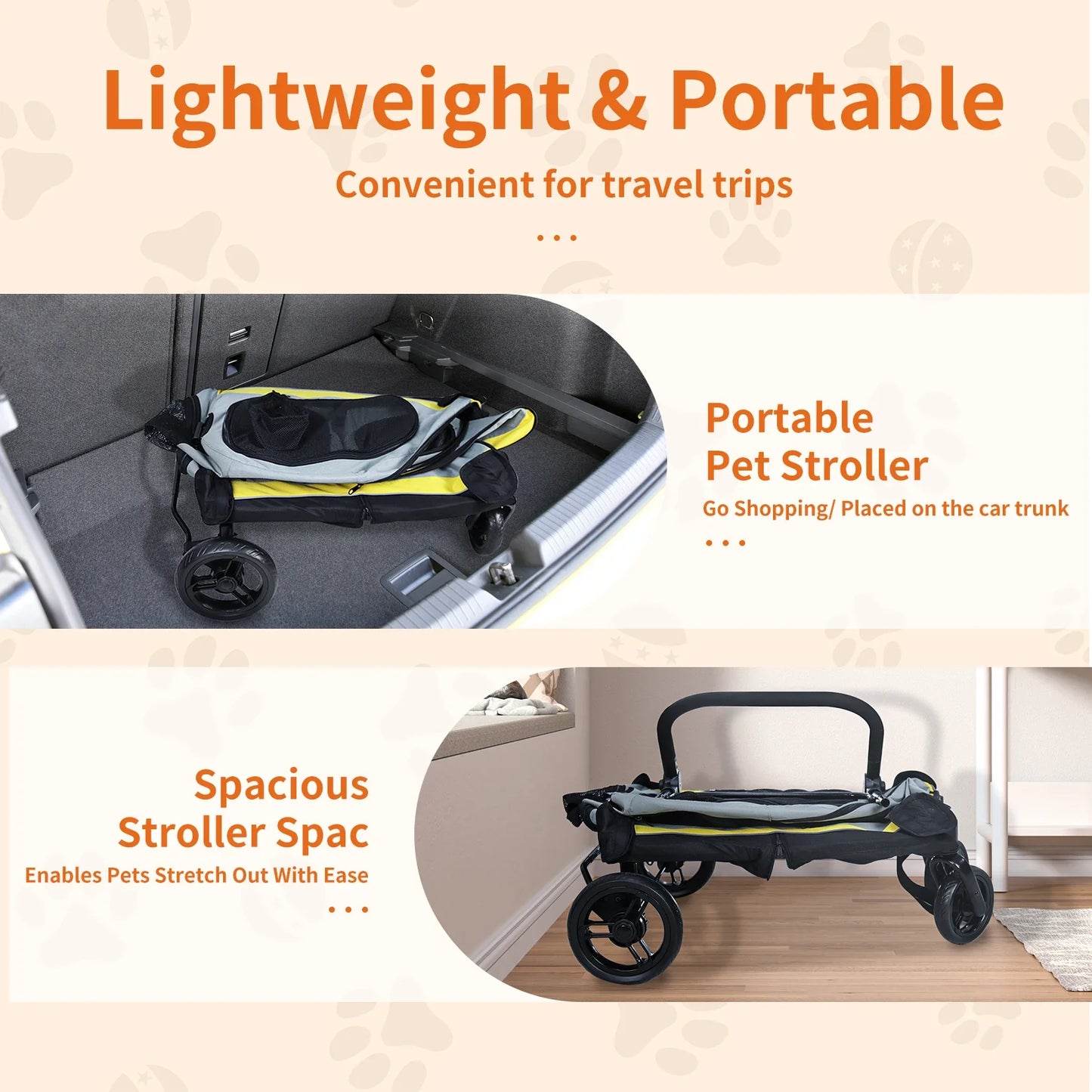 2-in-1 Convertible Pet Stroller, Dog car seat
