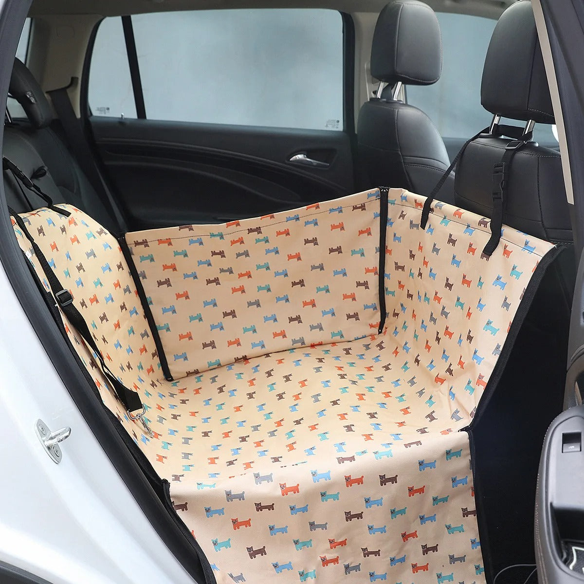 Waterproof Dog Car Seat Cover & Carrier – Rear Back Seat Hammock Protector for Dogs & Cats