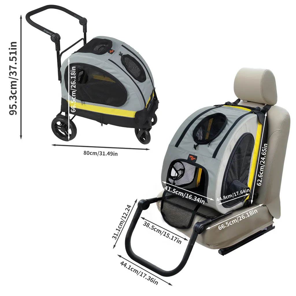 2-in-1 Convertible Pet Stroller, Dog car seat