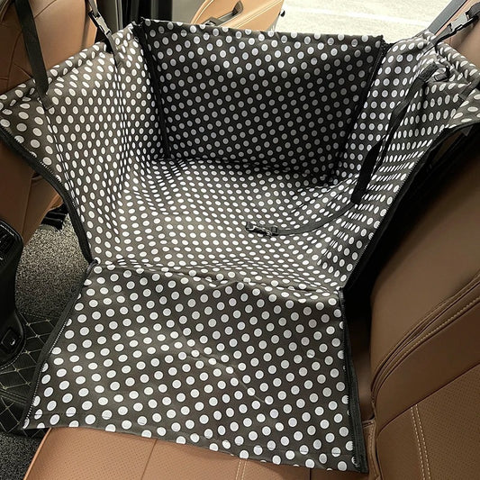 Waterproof Dog Car Seat Cover & Carrier – Rear Back Seat Hammock Protector for Dogs & Cats