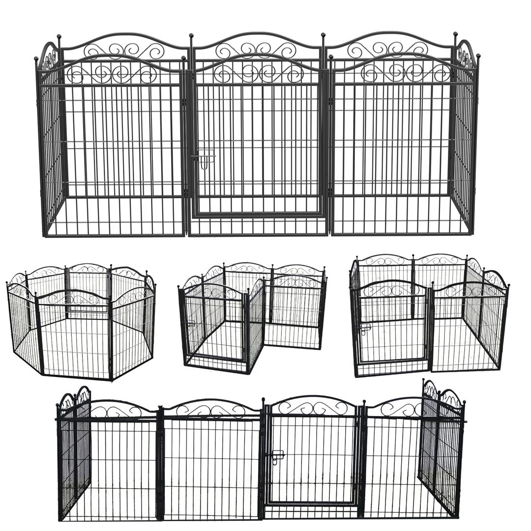 8-Panel Heavy-Duty Indoor & Outdoor Dog Pen with Gate