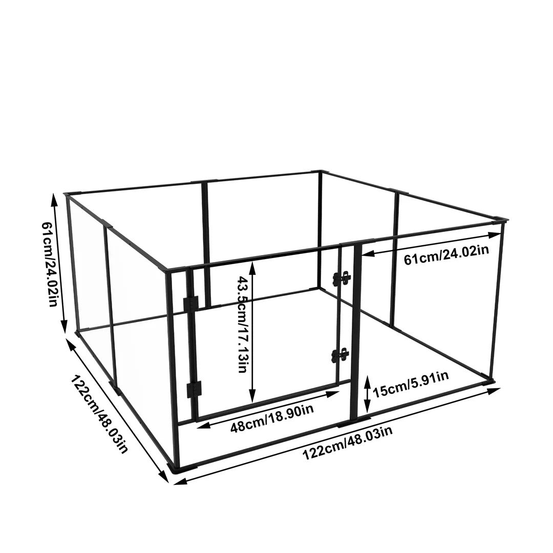 8-Panel Clear Indoor Dog Pen – 61 cm or 76.5 cm High
