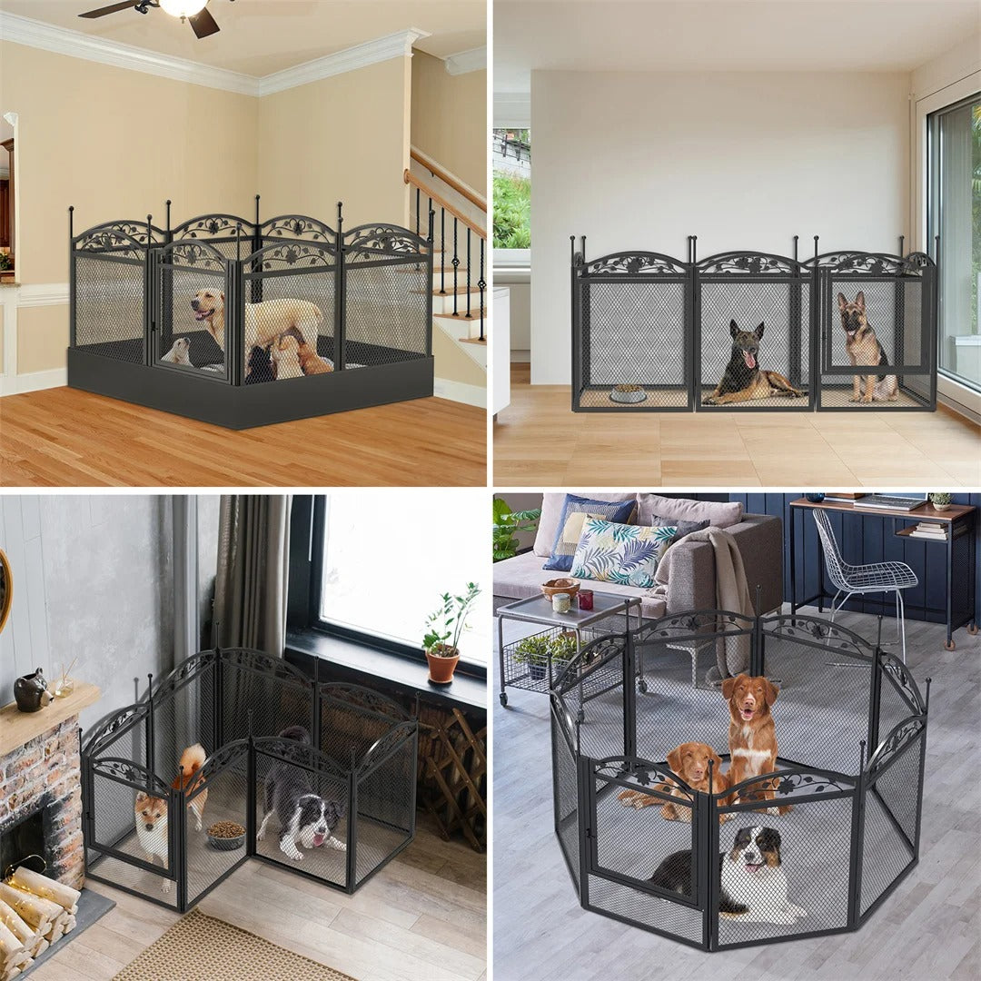 8-Panel Heavy-Duty Indoor & Outdoor Dog Pen with Gate