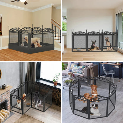 8-Panel Heavy-Duty Indoor & Outdoor Dog Pen with Gate