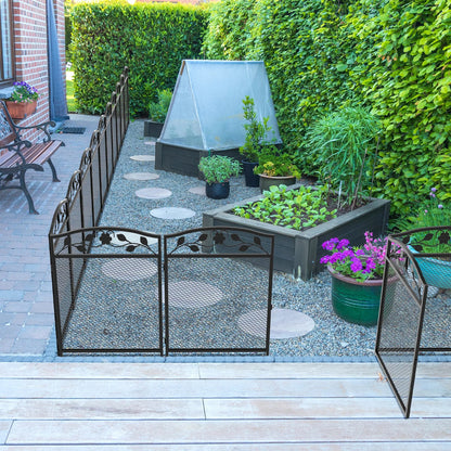 5pcs Heavy-Duty Iron Garden Fence Panels – Animal Barrier & Dog Playpen