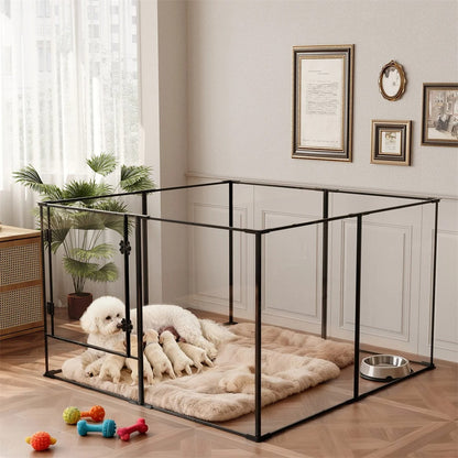 8-Panel Clear Indoor Dog Pen – 61 cm or 76.5 cm High