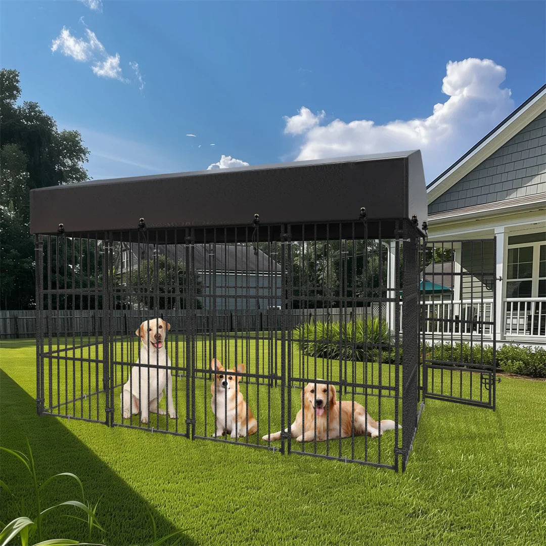 165cm Heavy Duty Dog Kennel - Welded Metal Playpen for Large Pets, Indoor/Outdoor Use