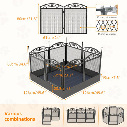 8-Panel Heavy Duty Metal Dog Playpen with Waterproof Pad - Indoor/Outdoor Whelping and Training Fence