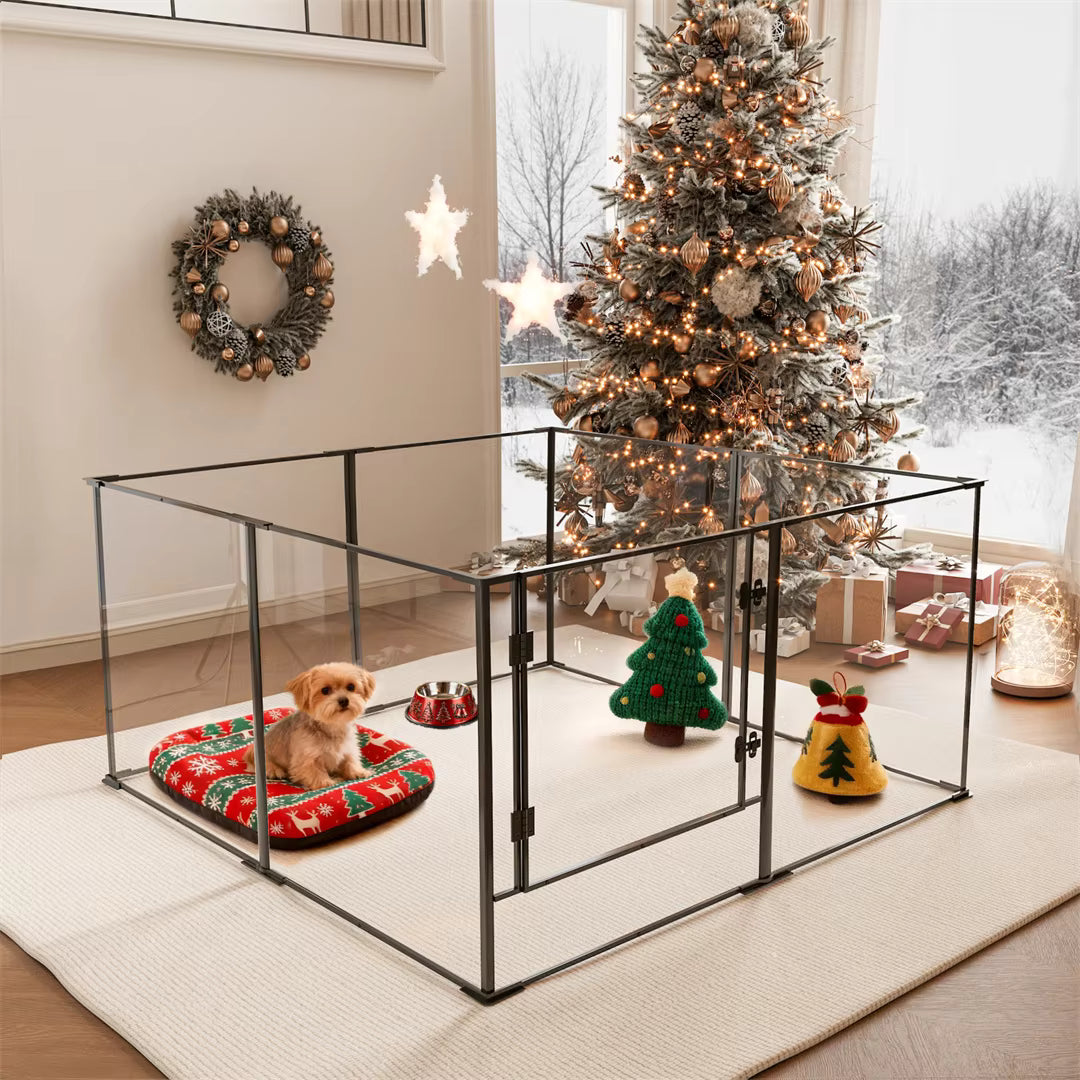 8-Panel Clear Indoor Dog Pen – 61 cm or 76.5 cm High