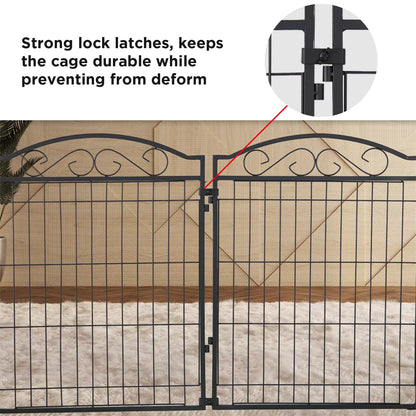 8-Panel Heavy-Duty Indoor & Outdoor Dog Pen with Gate