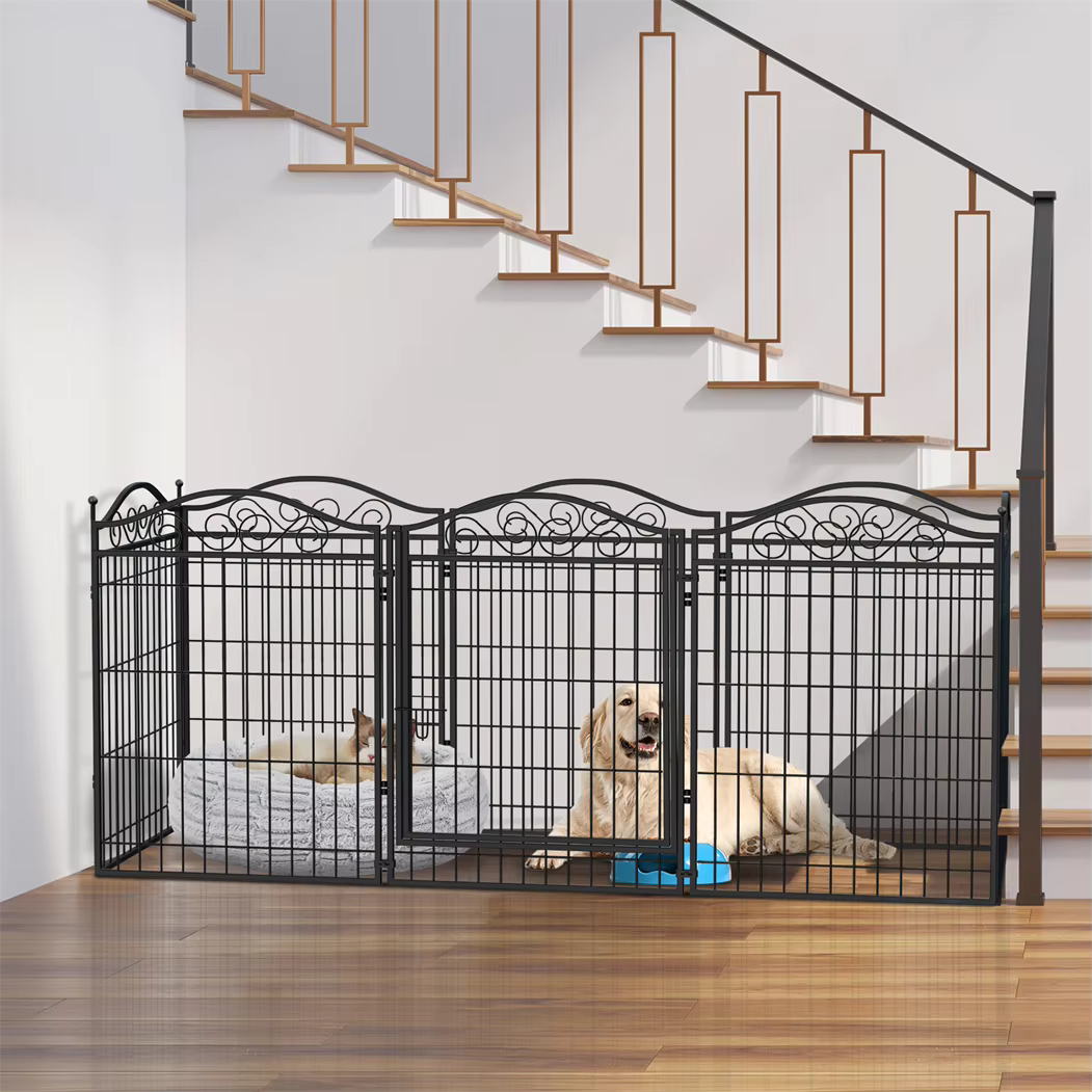 8-Panel Heavy-Duty Indoor & Outdoor Dog Pen with Gate