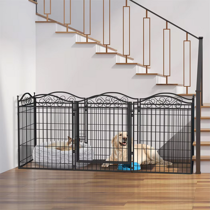 8-Panel Heavy-Duty Indoor & Outdoor Dog Pen with Gate