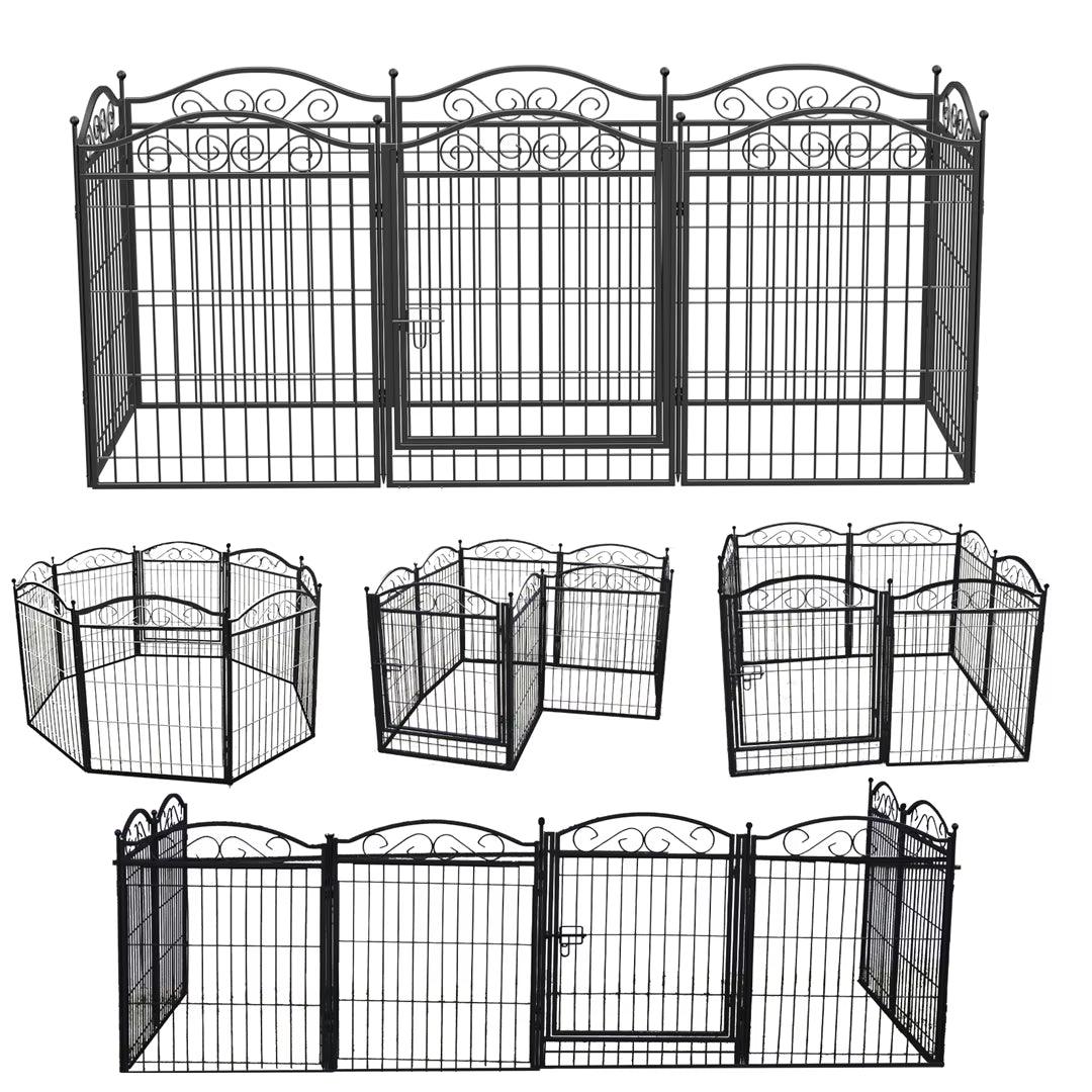 8-Panel Heavy-Duty Indoor & Outdoor Dog Pen with Gate