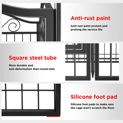 8-Panel Heavy-Duty Indoor & Outdoor Dog Pen with Gate