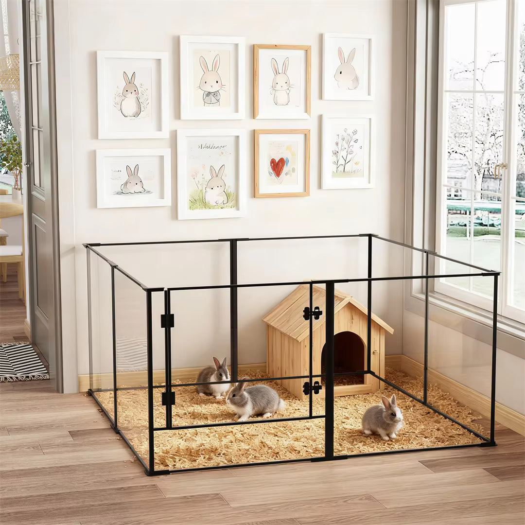 8-Panel Clear Indoor Dog Pen – 61 cm or 76.5 cm High