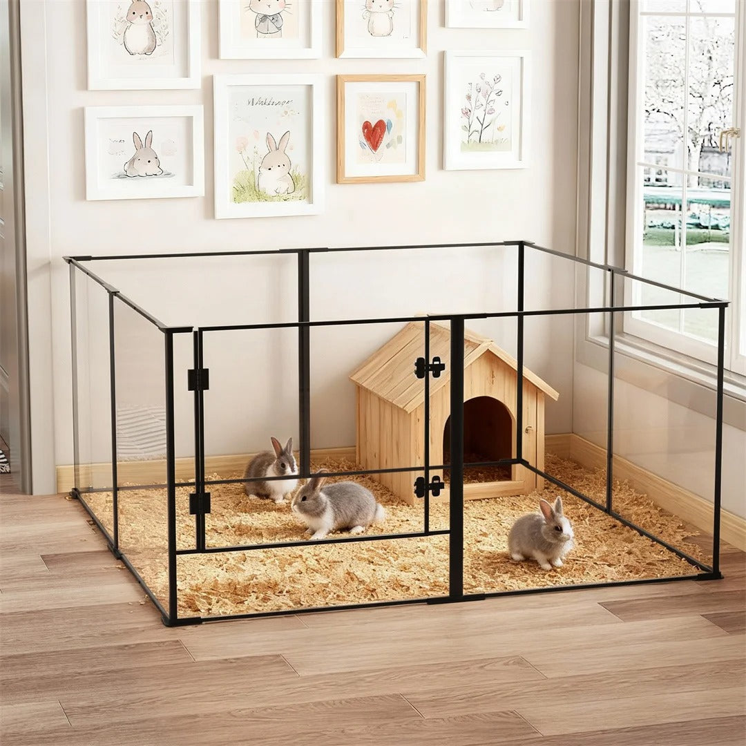 8-Panel Clear Indoor Dog Pen – 61 cm or 76.5 cm High