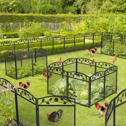 5pcs Heavy-Duty Iron Garden Fence Panels – Animal Barrier & Dog Playpen