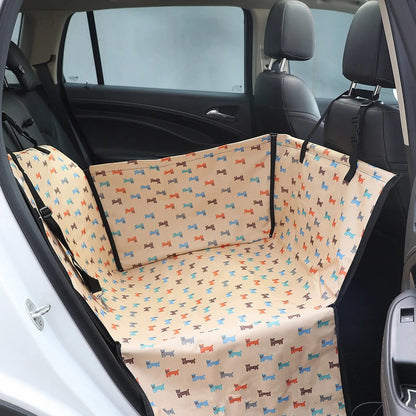 Waterproof Dog Car Seat Cover & Carrier – Rear Back Seat Hammock Protector for Dogs & Cats