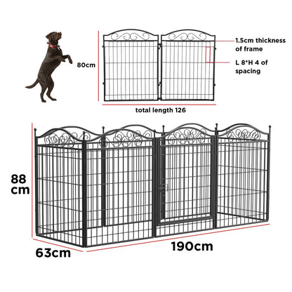 8-Panel Heavy-Duty Indoor & Outdoor Dog Pen with Gate