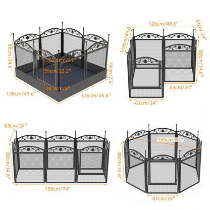 8-Panel Heavy-Duty Indoor & Outdoor Dog Pen with Gate