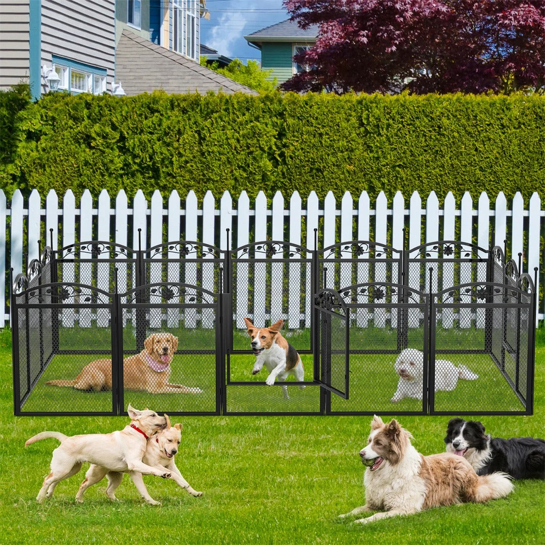 8-Panel Heavy-Duty Indoor & Outdoor Dog Pen with Gate