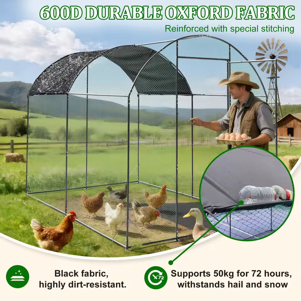 600D durable Oxford fabric cover on the metal coop, which is highly dirt-resistant and supports heavy weights.