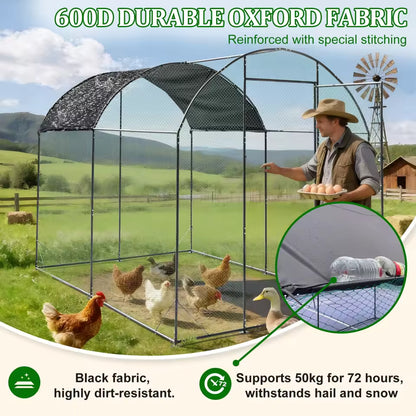 600D durable Oxford fabric cover on the metal coop, which is highly dirt-resistant and supports heavy weights.