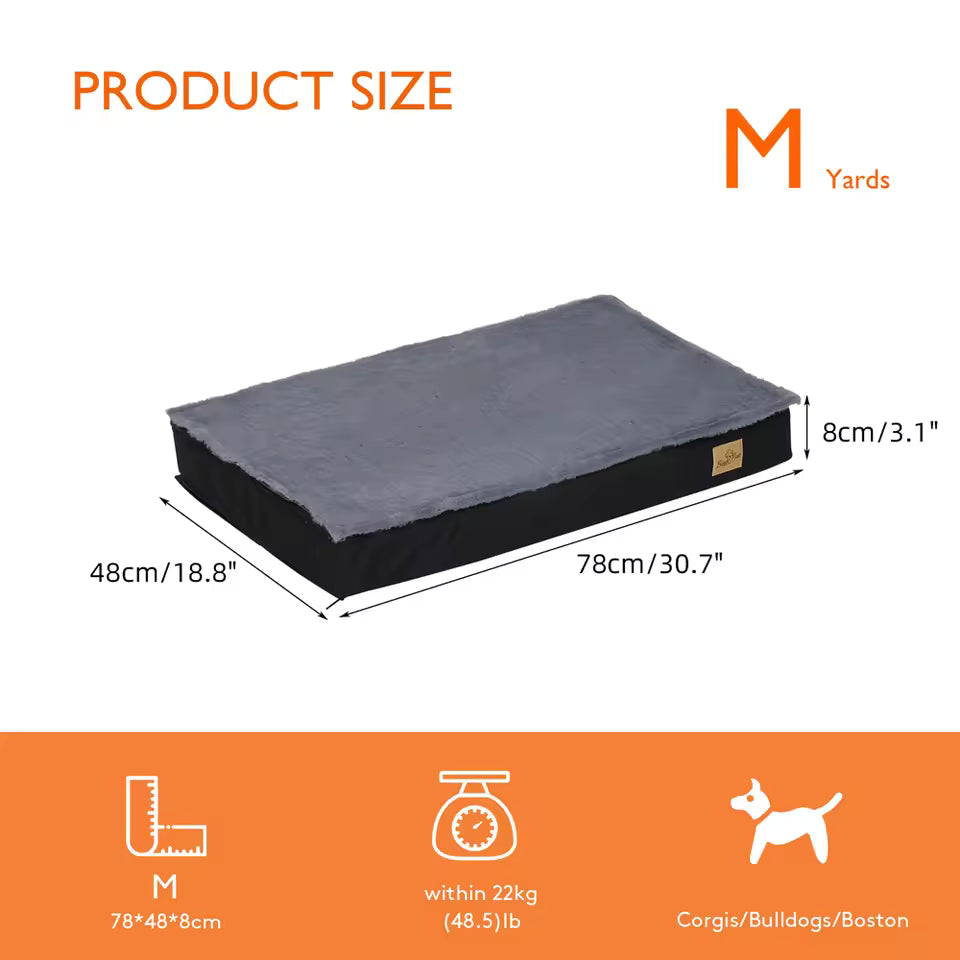 Medium size pet bed measuring 78x48x8cm for dogs within 22kg.