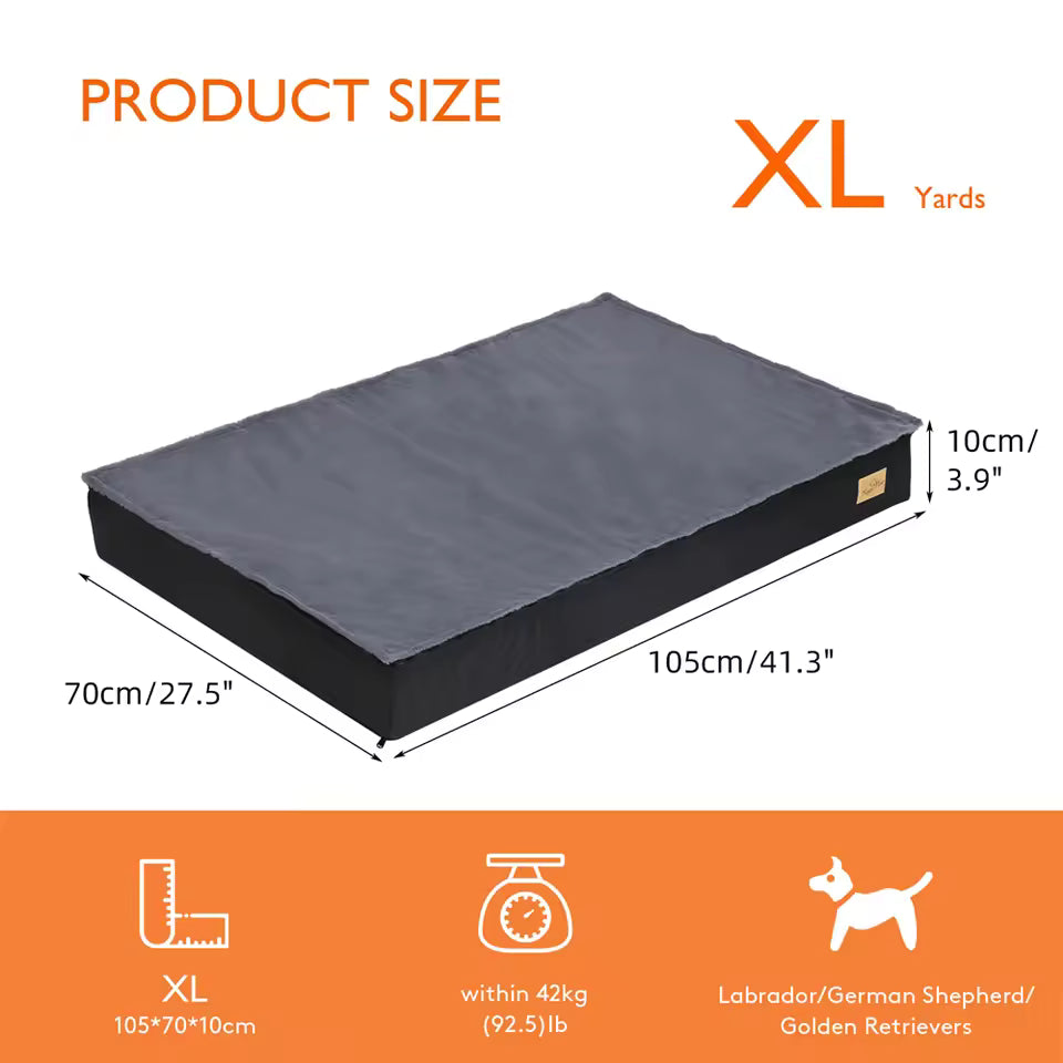 XL size pet bed measuring 105x70x10cm for dogs within 42kg.
